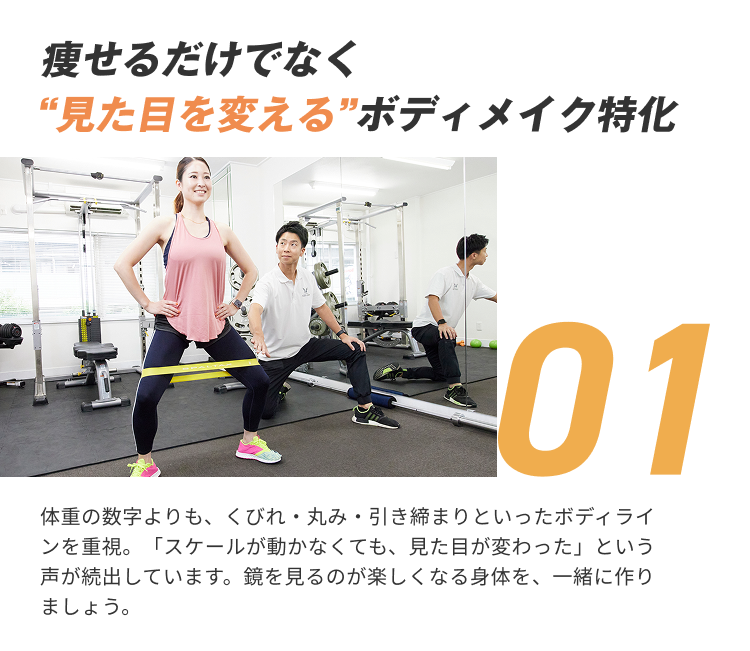 理由01 痩せるだけでなく見た目を変えるボディメイク特化